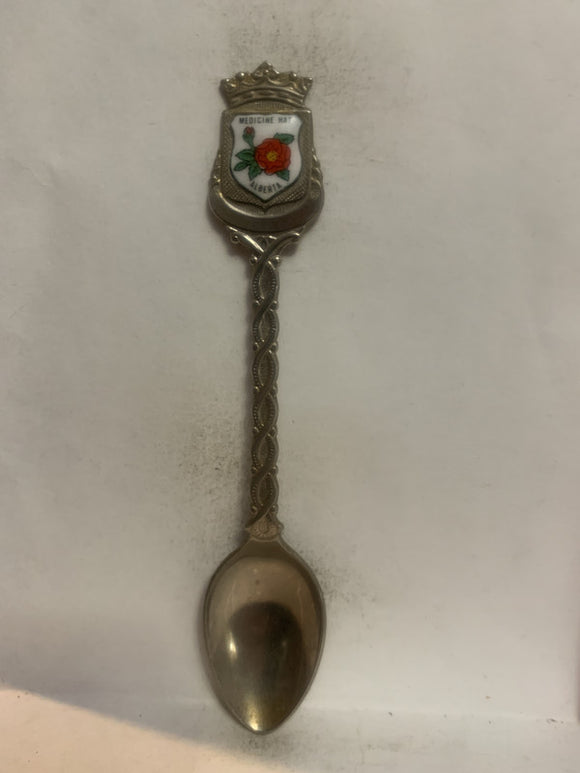 Medicine Hat Alberta Wild Rose Souvenir Spoon