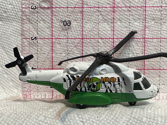 White Wildlife Rescue Mission Chopper 2003 Matchbox Diecast Car
