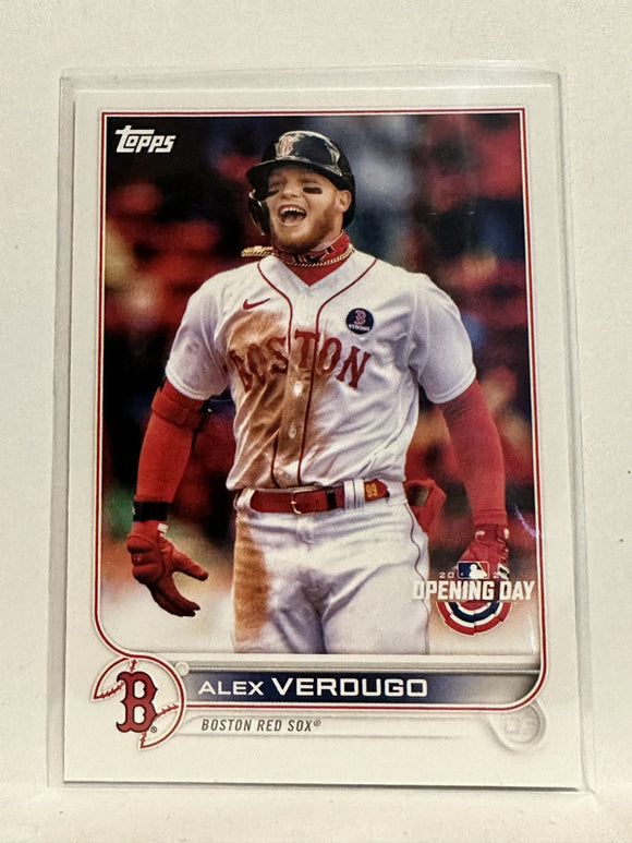 #162 Alex Verdugo   Boston Red Sox 2022 Topps Opening Day Baseball Card