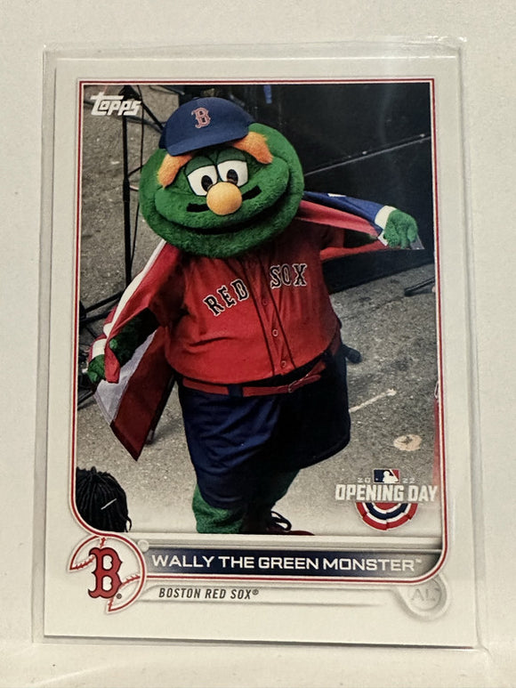 #M-2 Wally The Green Monster Boston Red Sox 2022 Topps Opening Day Baseball Card