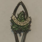 Winnipeg Manitoba Crocus Flower Maple Leaf collectable Souvenir Spoon PK