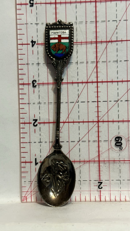 Manitoba Crocus Crest Emblem Souvenir Spoon