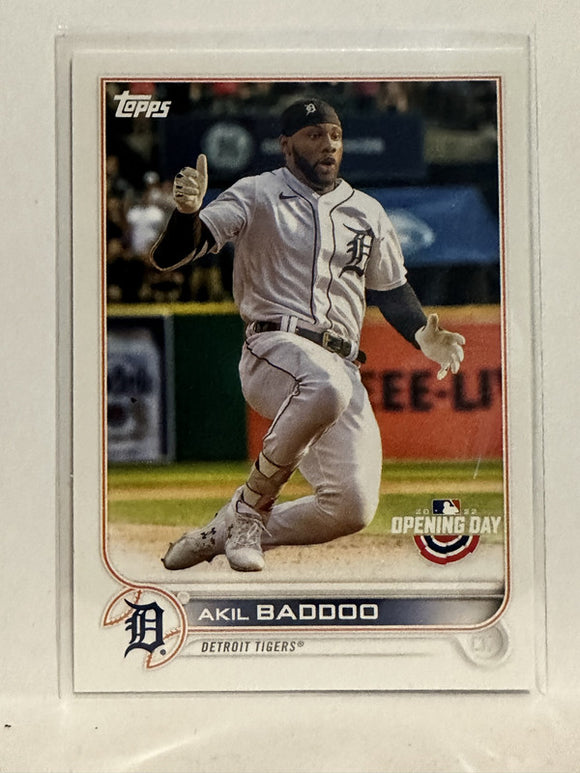 #188 Akil Baddoo Detroit Tigers 2022 Topps Opening Day Baseball Card
