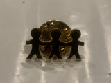 People Holding Hands Lapel Hat Pin CZ
