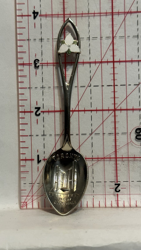 Toronto New City Hall Ontario Triilium Flower Souvenir Spoon