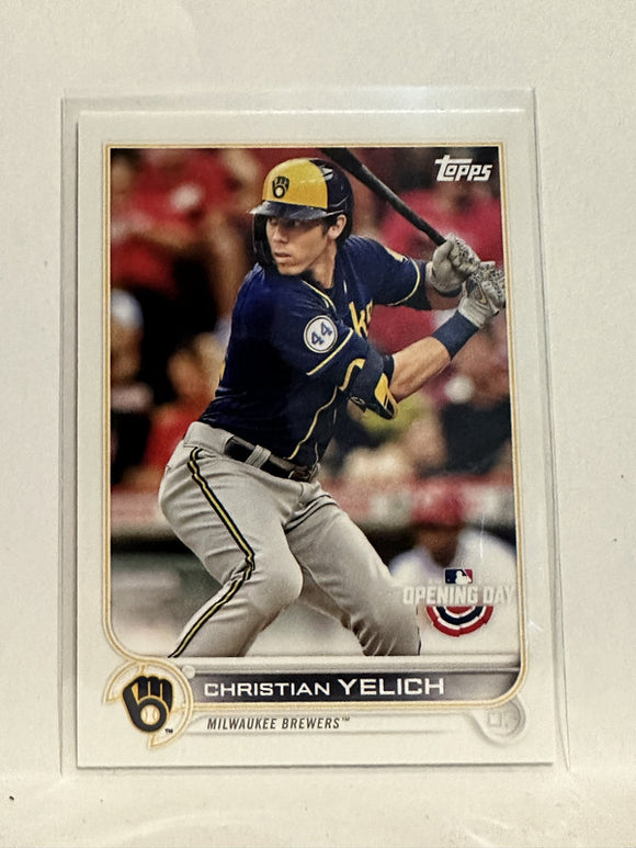 #174 Christian Yelich Milwaukee Brewers 2022 Topps Opening Day Baseball Card