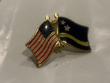 USA Caracao Friendship Flags Lapel Hat Pin CZ