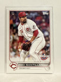 #161 Tony Santillan Rookie Cincinnati Reds 2022 Topps Opening Day Baseball Card