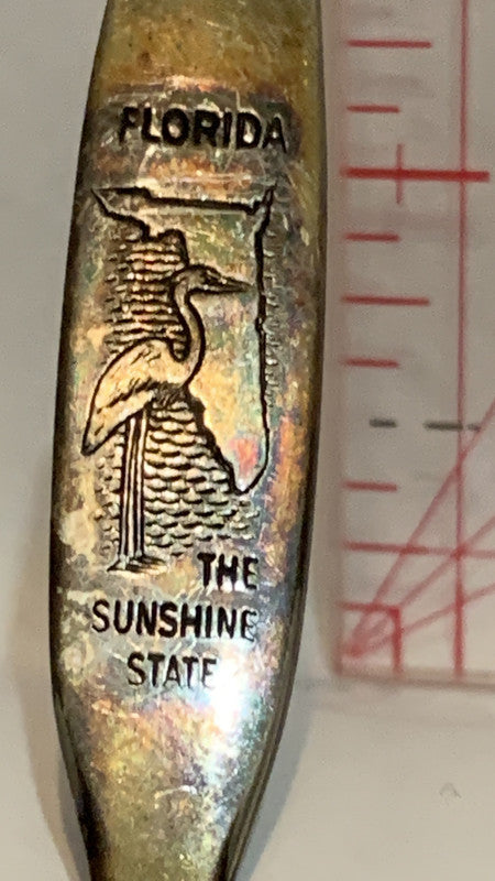 Florida Heron Bird The Sunshine State  oneida Silverplated Souvenir Spoon