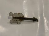 Skull and Cross Bones Guitar Lapel Hat Pin DA