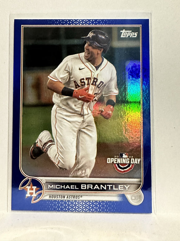 #49 Michael Brantley Blue Houston Astros 2022 Topps Opening Day Baseball Card