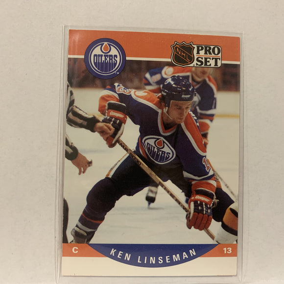#444 Ken Linseman Edmonton Oilers   1990-91 Pro Set Hockey Card A2N