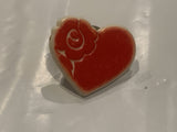 Rose on a Heart Lapel Hat Pin DA
