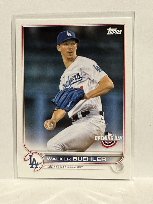 #175 Walker Buehler Los Angeles Dodgers 2022 Topps Opening Day Baseball Card