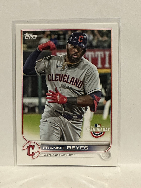 #24 Franmil Reyes Cleveland Guardians 2022 Topps Opening Day Baseball Card