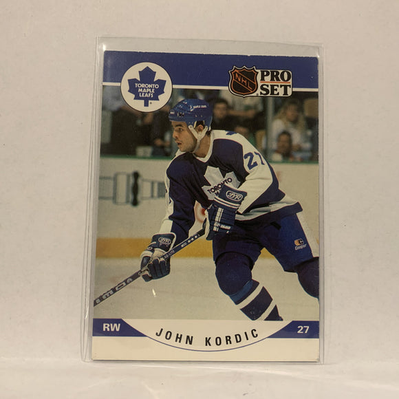 #536 John Kordic Toronto Maple Leafs   1990-91 Pro Set Hockey Card A2N