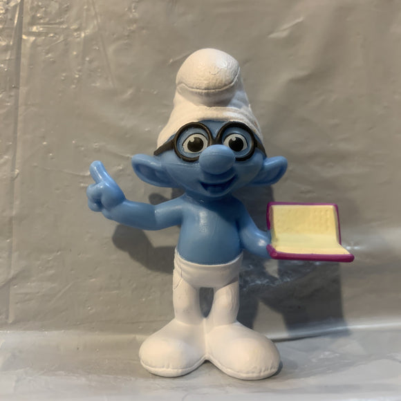 Brainy Smurf peyo 2013 Mcdonalds Smurfs Toy Figure Action Figure AA2