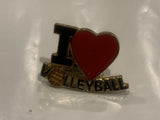 I Love Volleyball Lapel Hat Pin DA