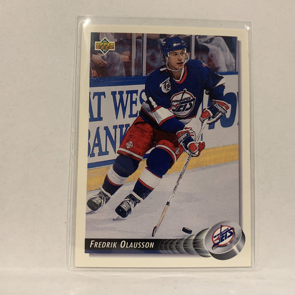 #136 Fredrik Olausson Winnipeg Jets   1992-93 Upper Deck Hockey Card A2N