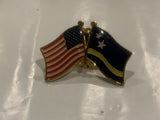 USA Curacao Friendship Flags Lapel Hat Pin DA