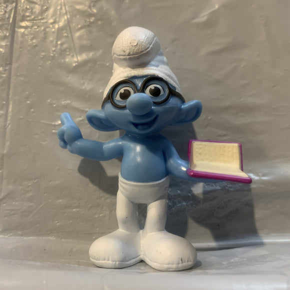 Brainy Smurf peyo 2013 Mcdonalds Smurfs Toy Figure Action Figure AA5