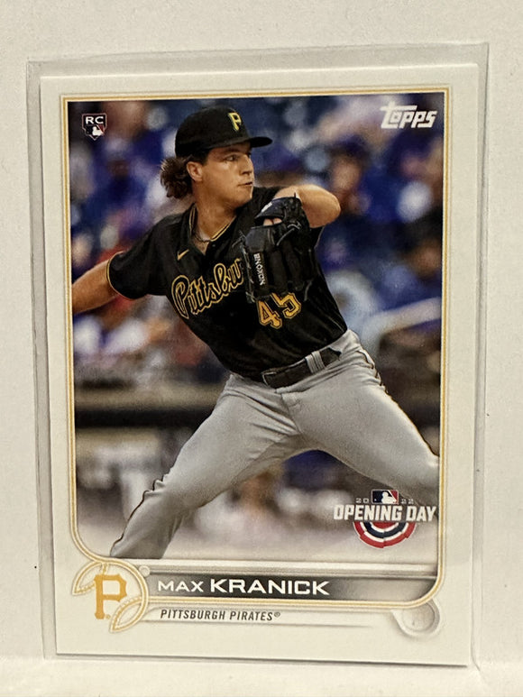 #153 Max Kranick Rookie Pittsburgh Pirates 2022 Topps Opening Day Baseball Card