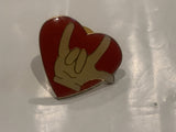 I Love You Hand Signal Heart Lapel Hat Pin DA