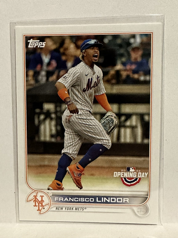 #84 Francisco Lindor New York Mets 2022 Topps Opening Day Baseball Card