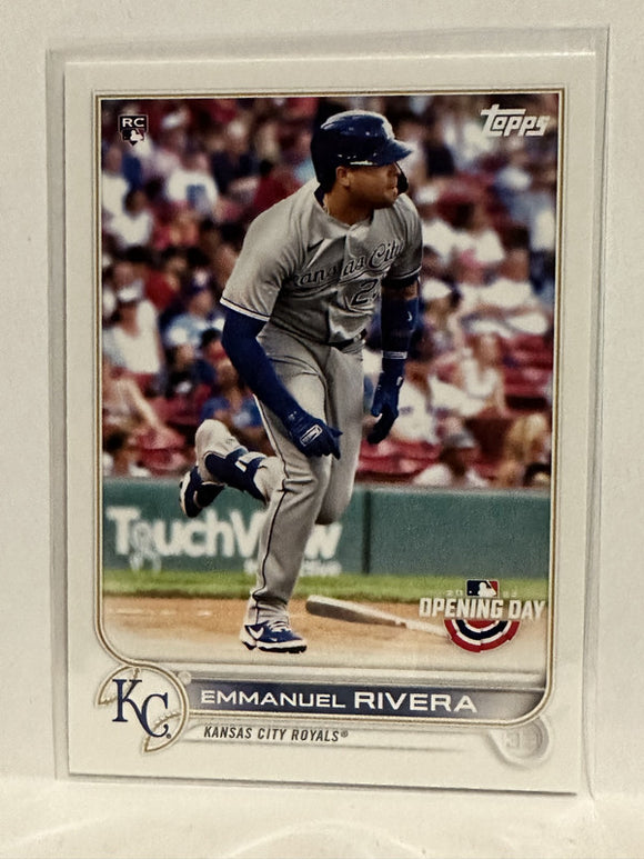 #160 Emmanuel Rivera Rookie Kansas City Royals 2022 Topps Opening Day Baseball Card