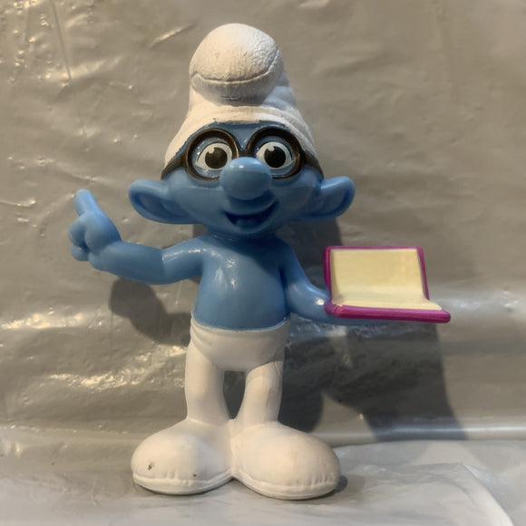 Brainy Smurf peyo 2013 Mcdonalds Smurfs Toy Figure Action Figure AA8