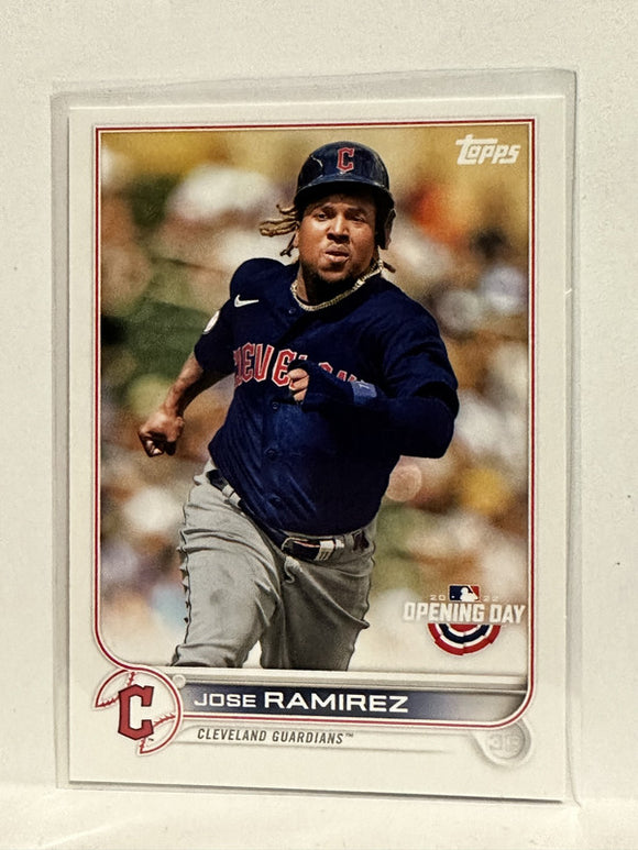 #42 Jose Ramirez Cleveland Guardians 2022 Topps Opening Day Baseball Card