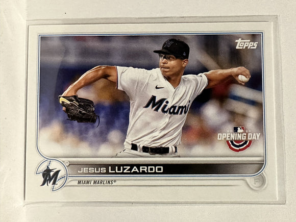 #104 Jesus Luzardo Miami Marlins 2022 Topps Opening Day Baseball Card