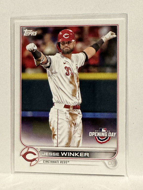 #182 Jesse Winker Cincinnati Reds 2022 Topps Opening Day Baseball Card