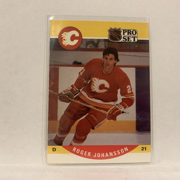 #424 Roger Johansson Calgary Flames   1990-91 Pro Set Hockey Card A2O