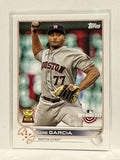 #118 Luis Garcia All Star Rookie Houston Astros 2022 Topps Opening Day Baseball Card
