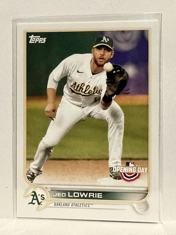 #198 Jed Lowrie Oakland Athletics 2022 Topps Opening Day Baseball Card