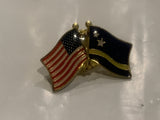 USA Curacao Friendship Flags Lapel Hat Pin DB