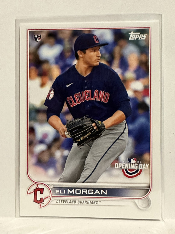 #170 Eli Morgan Rookie Cleveland Guardians 2022 Topps Opening Day Baseball Card