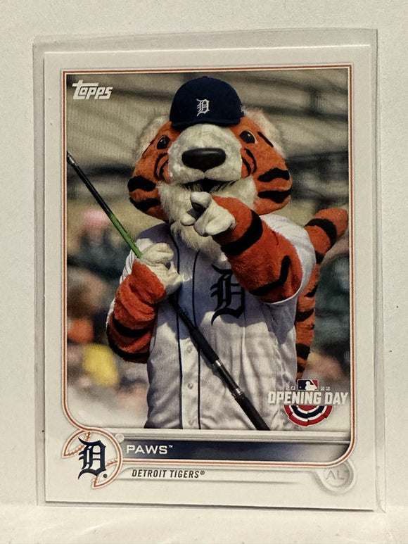 #M-8 Paws Detroit Tigers 2022 Topps Opening Day Baseball Card