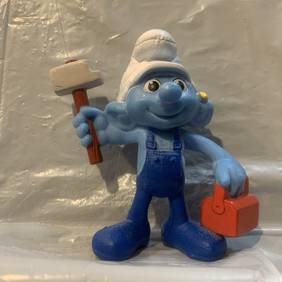 Handy Smurf peyo 2013 Mcdonalds Smurfs Toy Figure Action Figure AA17