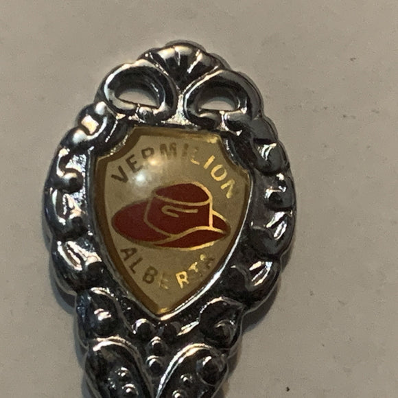 Vermilion Alberta Cowboy Hat collectable Souvenir Spoon PJ