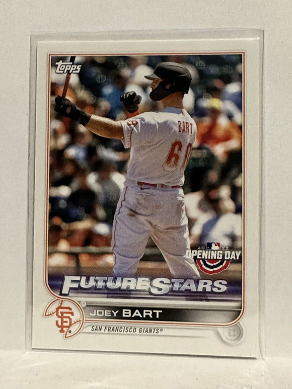 #206 Joey Bart Future Stars San Francsico Giants 2022 Topps Opening Day Baseball Card
