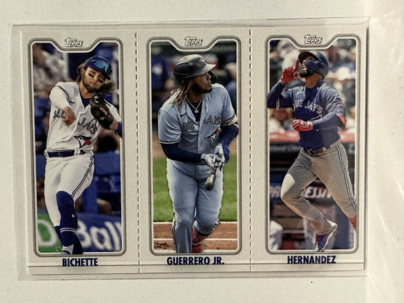 #TPC4C 4B 4A Teoscar Hernandez Vladimir Guerrero Jr Bo Bichette Toronto Blue Jays 2022 Topps Opening Day Baseball Card