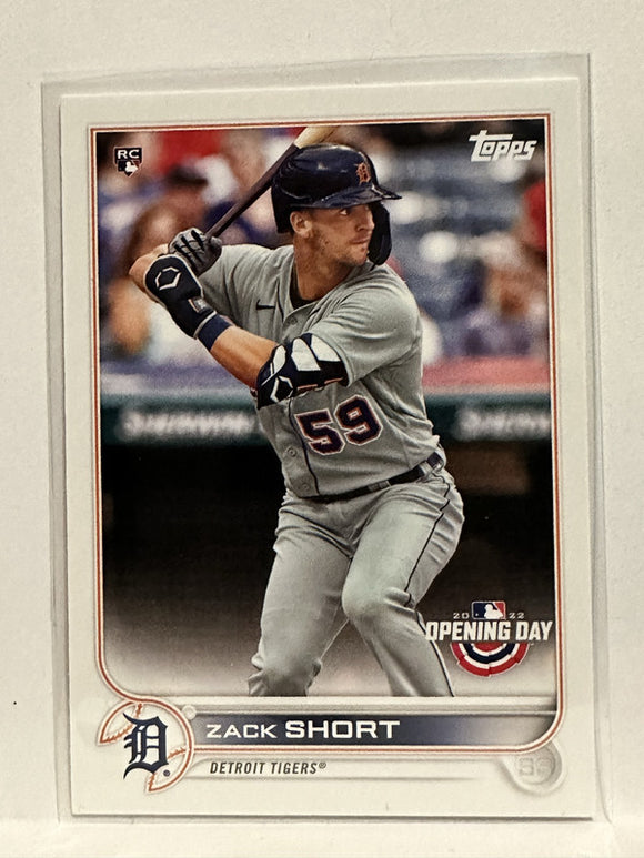 #133 Zack Short Detroit Tigers 2022 Topps Opening Day Baseball Card