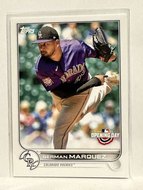 #66 German Marquez Colorado Rockies 2022 Topps Opening Day Baseball Card