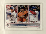 #165 Gurriel Brantley Guerrero Jr Batting Average Leaders 2022 Topps Series One Baseball Card