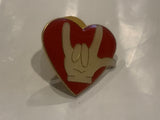 I Love You Hand Signal Heart Lapel Hat Pin DC