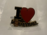 I Love Volleyball Lapel Hat Pin DC