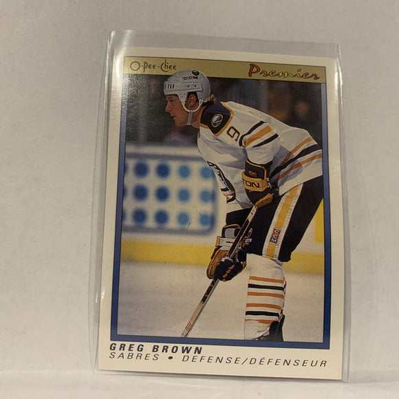 #11 Greg Brown Buffalo Sabres   1991-92 O-Pee-Chee Hockey Card A2Q