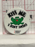 Kiss Me I Don't Smoke American Cancer Society Button Pinback